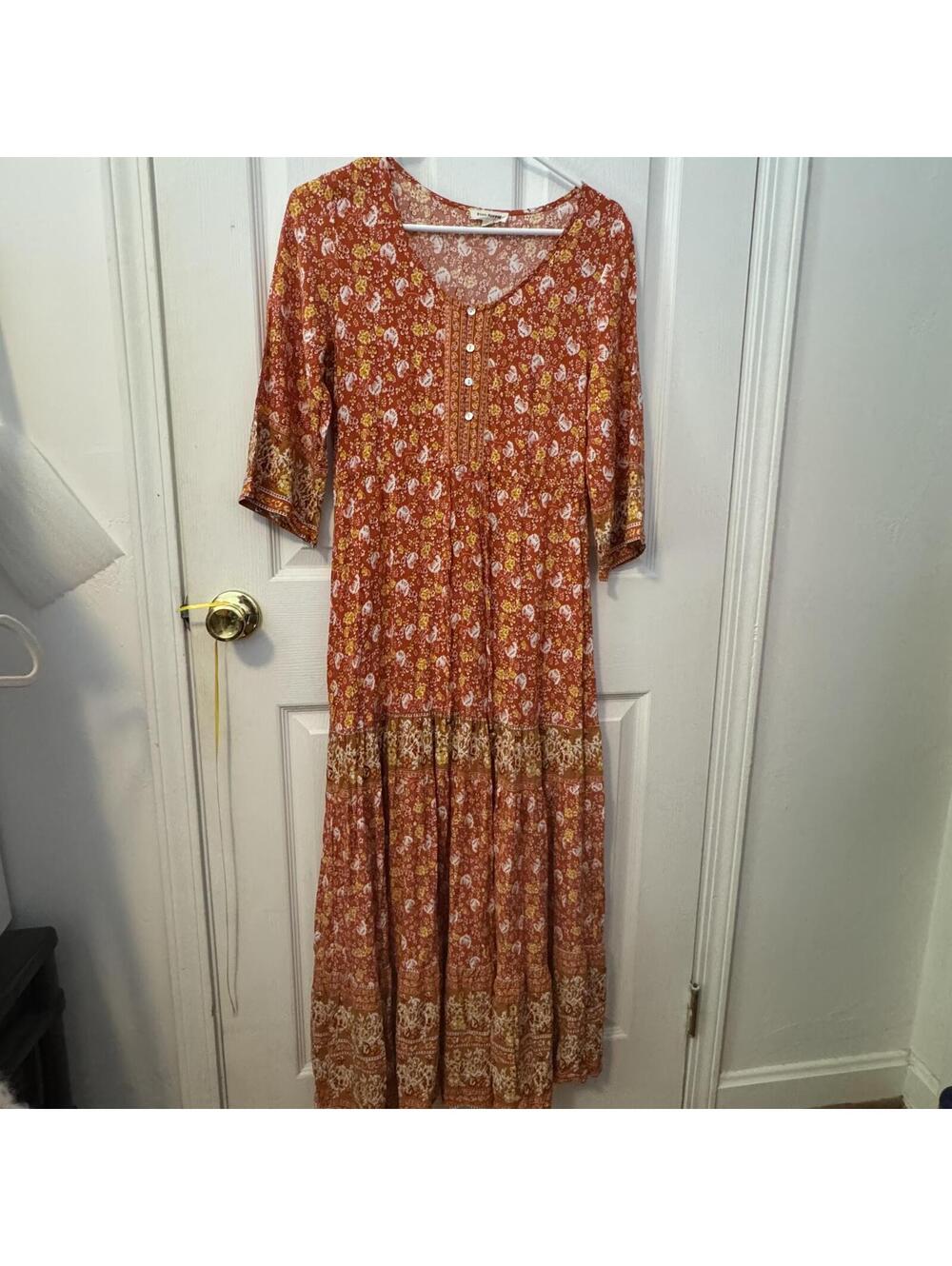 Pink Ripple Bohemian Maxi Dress-Medium